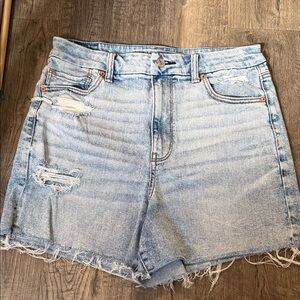 American Eagle Light Blue Distressed Jean Shorts